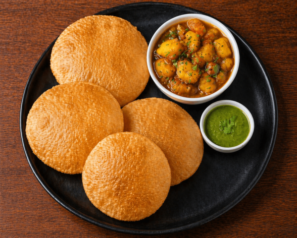 4 Poori with Aloo Bhaji