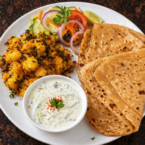 Jeera Aloo With Plain Paratha [2 Pcs]