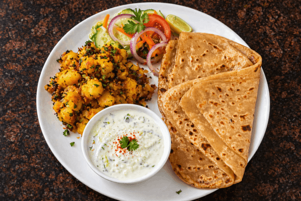 Jeera Aloo With Plain Paratha [2 Pcs]