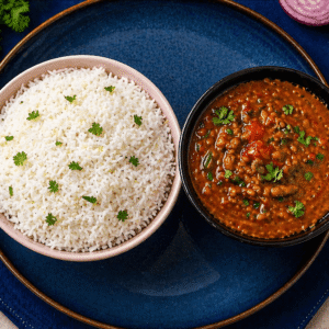 Kaali Dal Fry with Rice