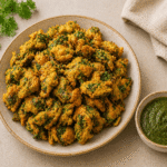 Palak Pakoda with Chutney