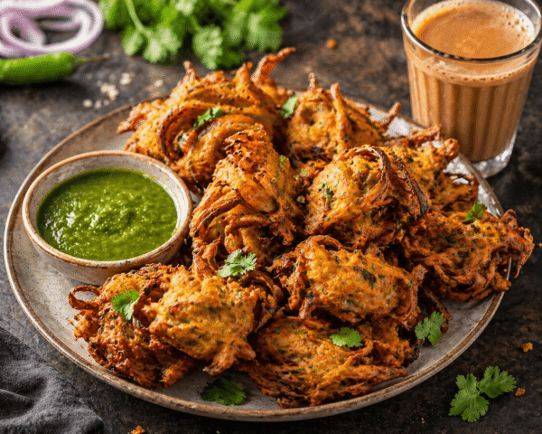 Pyaaz Pakoda with Chutney