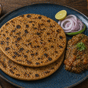 Sattu Paratha with Baingan ka Bharta