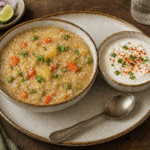 Vegetable Daliya with Curd