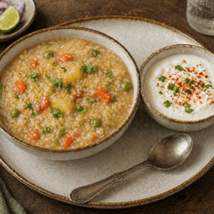 Vegetable Daliya with Curd
